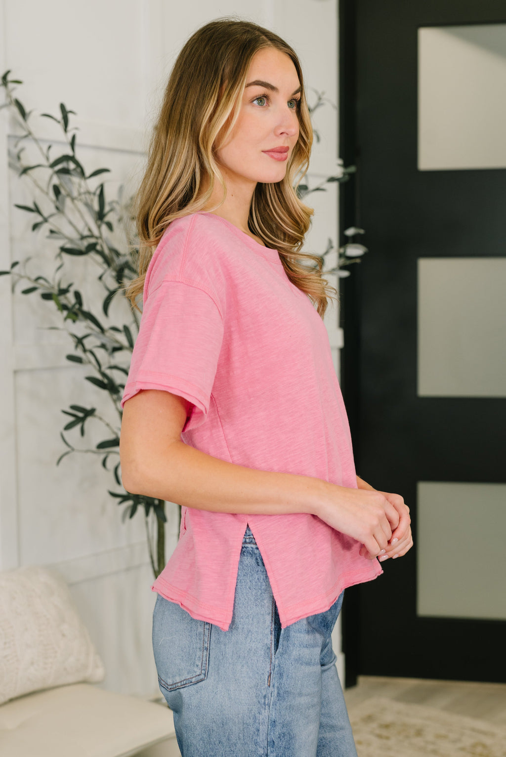 Effortless Edit Boxy Tee in Candy Pink