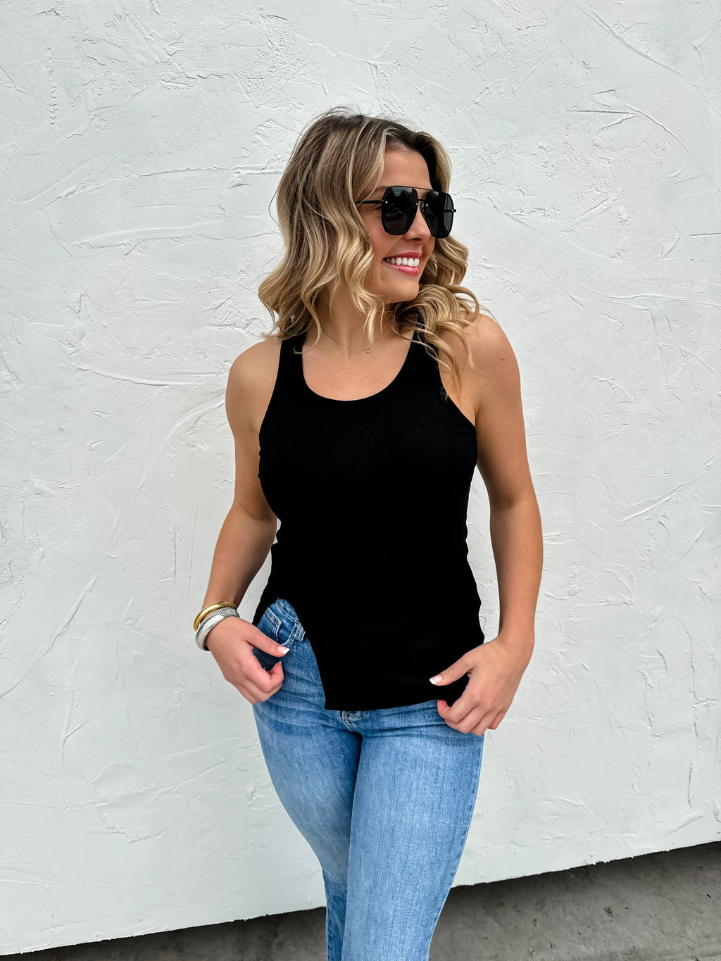 Gabby Side Slit Tank in Four Colors