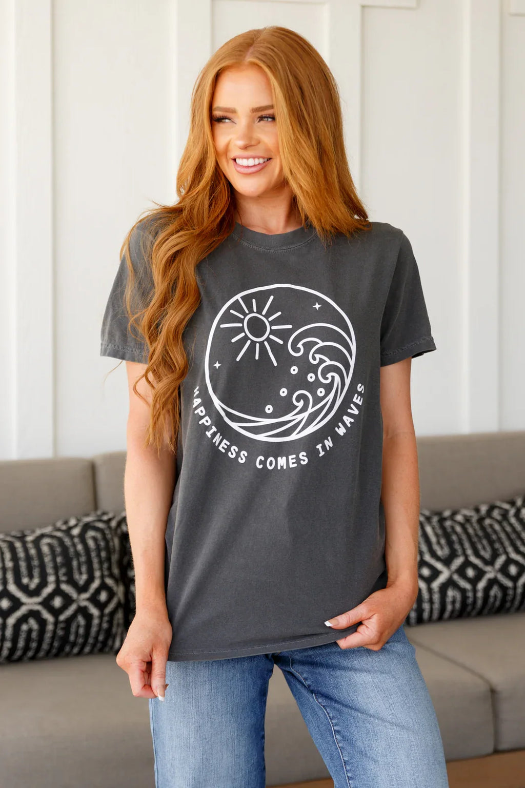 Happiness Comes in Waves Tee