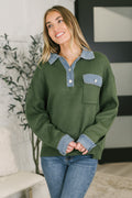 It's a Must Contrast Collared Sweater Top