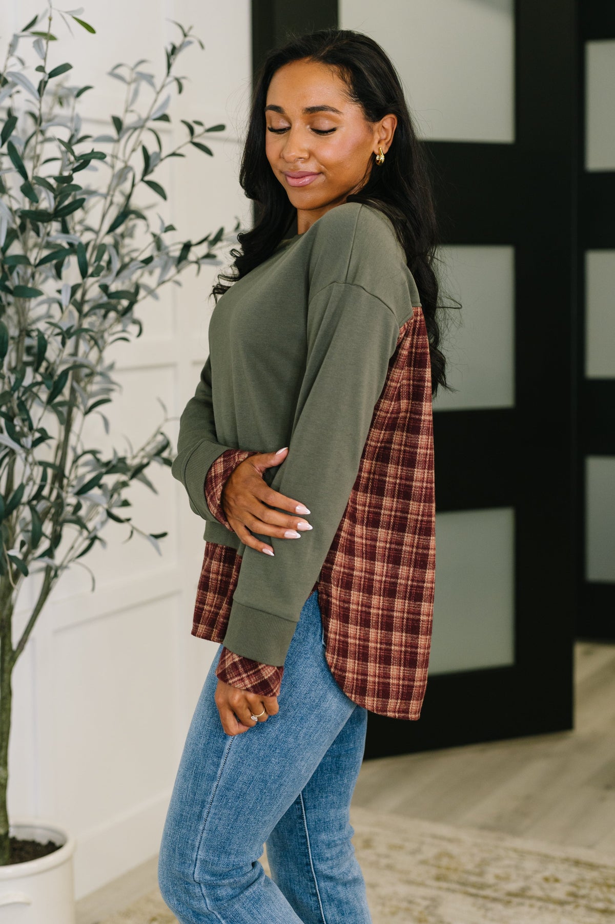 Layer Player Drop Shoulder Long Sleeve Top