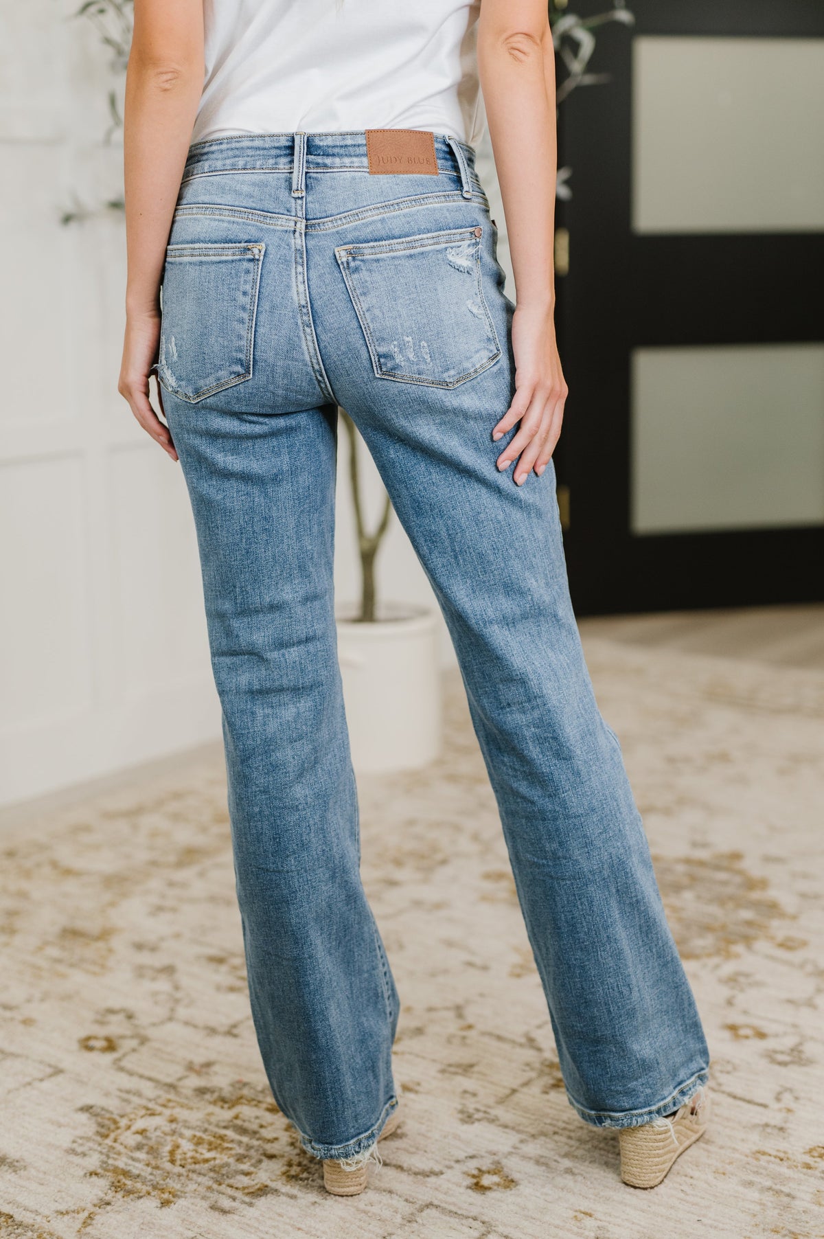 Lorena Mid Rise Vintage Wash Bootcut Jeans
