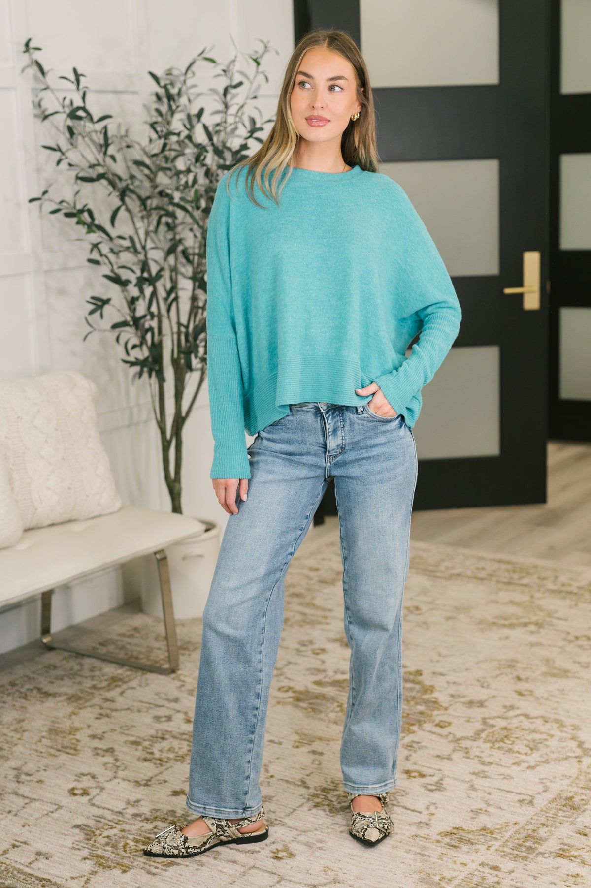 Never a Second Guess Brushed Dolman Sleeve Top