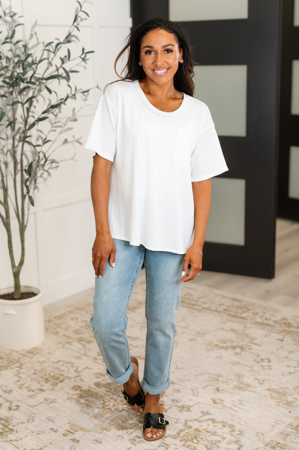Take It Easy Slouchy Tee in Ivory