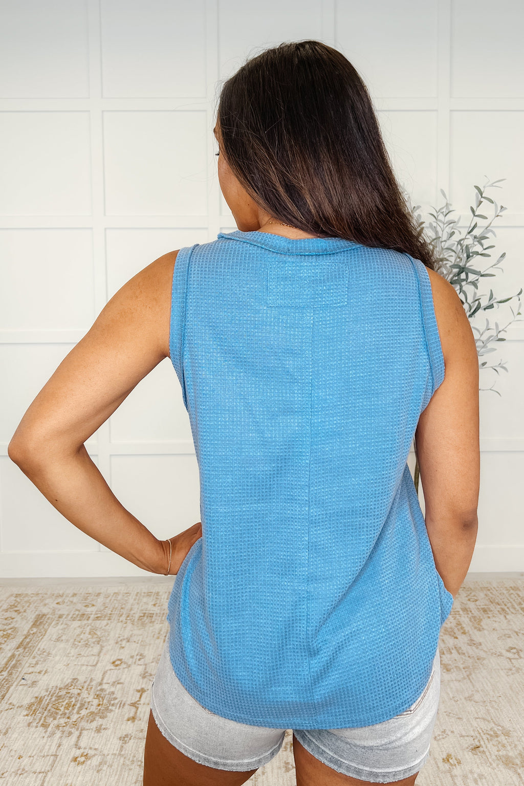 Thread Theory Round Neck Tank in Denim Blue