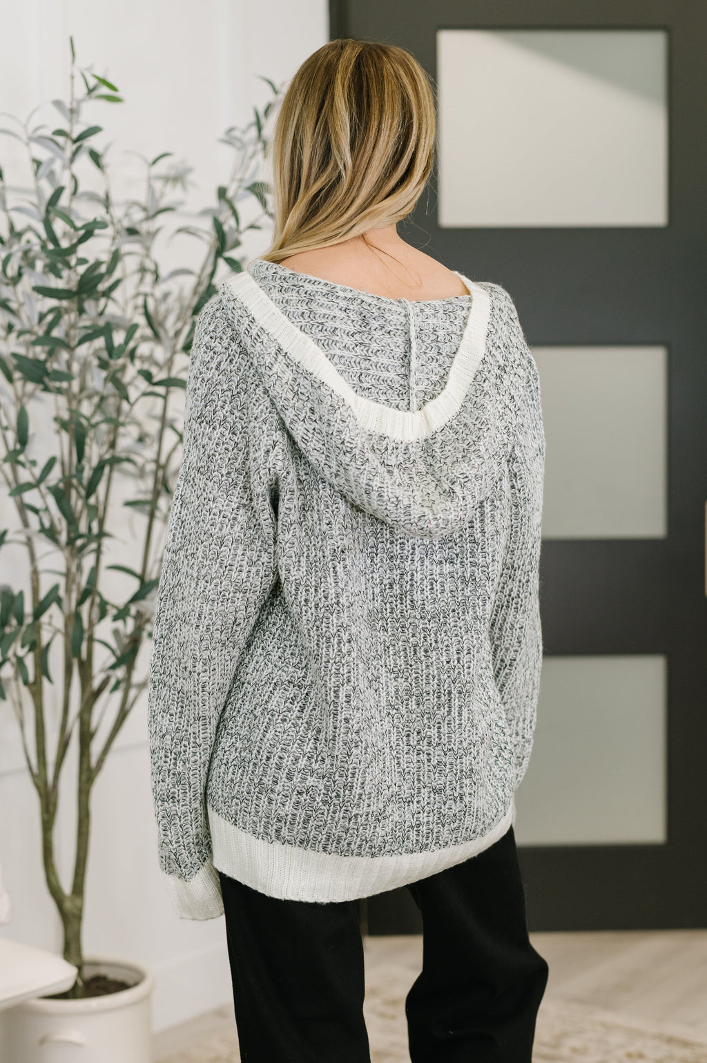 Who Can Live Without it Textured Split Neck Pullover