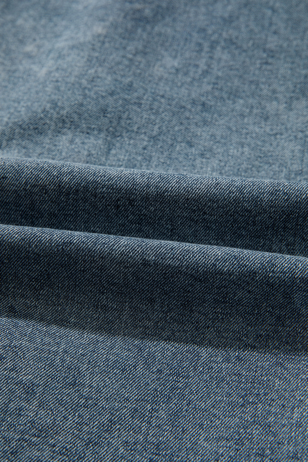 Dusk Blue Western Long Sleeve Shirt Collar Tunic Denim Jacket