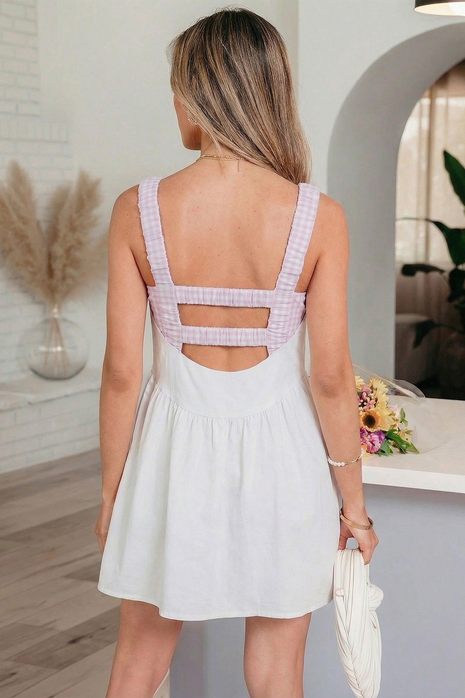 Sweet Summertime Gingham Layered Mini Dress