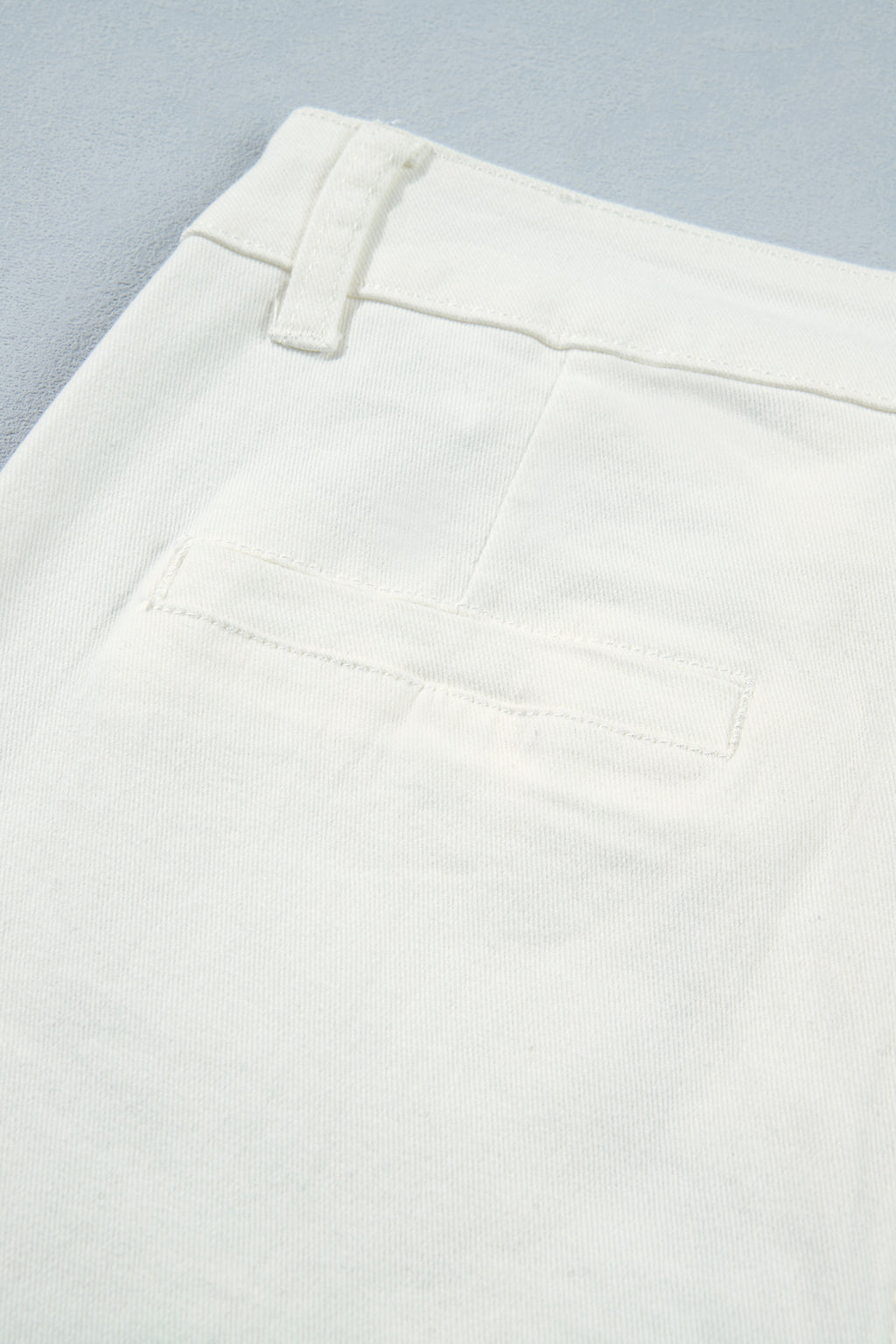 Yellow Solid Color Scalloped Patch Pocket Shift Jeans