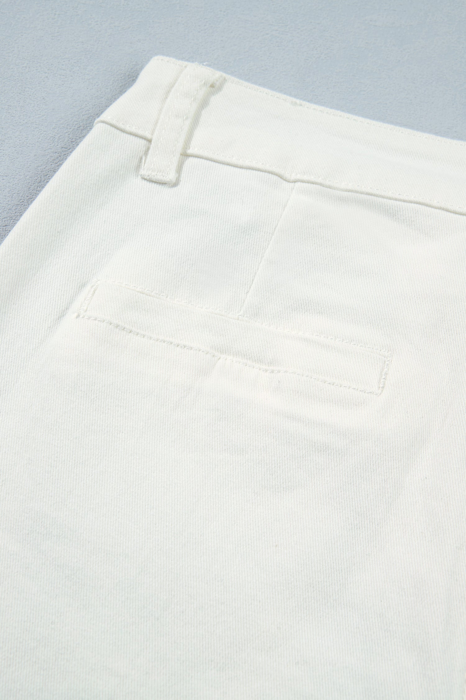 Yellow Solid Color Scalloped Patch Pocket Shift Jeans