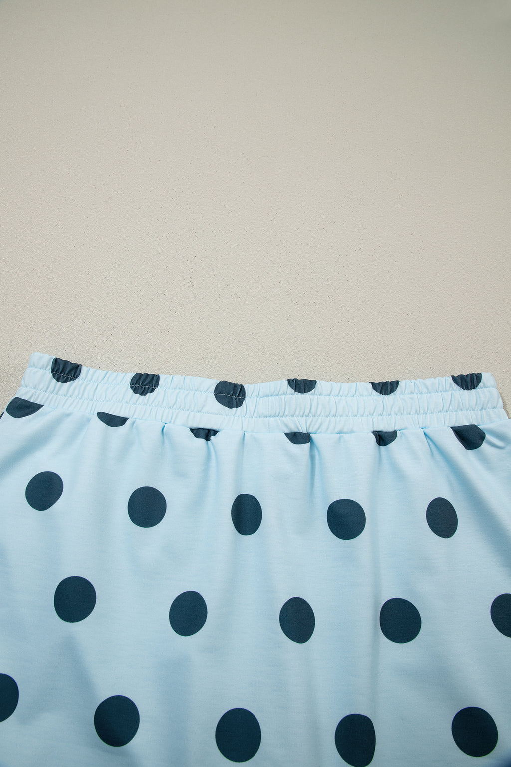 Pink Ribbed Trim Polka Dot Print Tank Split Mini Skort 2pcs Set