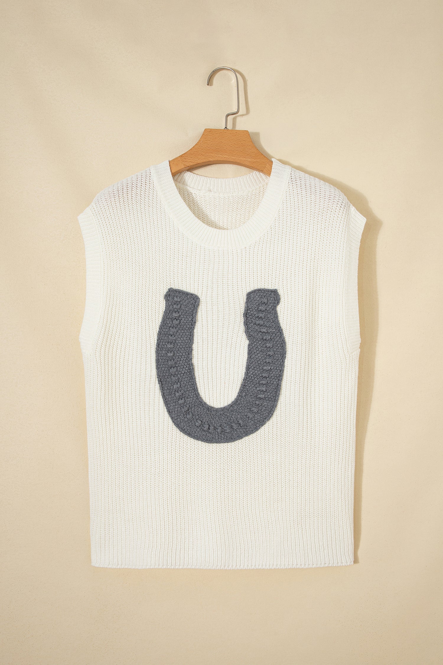 Turquoise Crochet Horseshoe Short Sleeve Knit Sweater