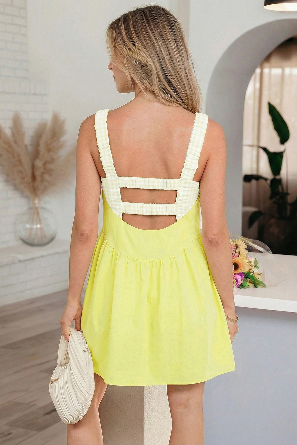 Sweet Summertime Gingham Layered Mini Dress