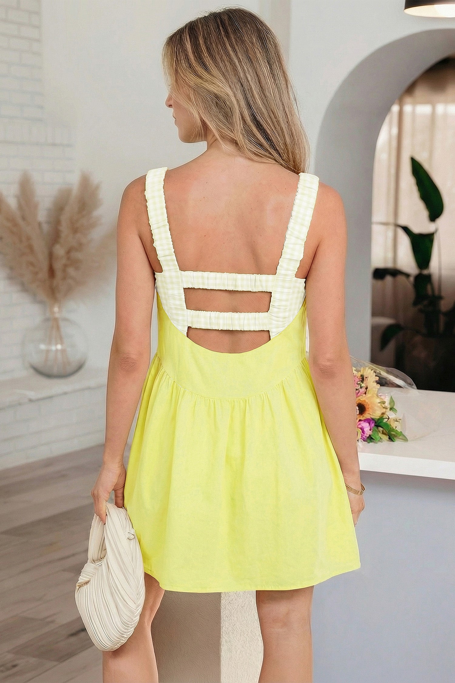 Sweet Summertime Gingham Layered Mini Dress