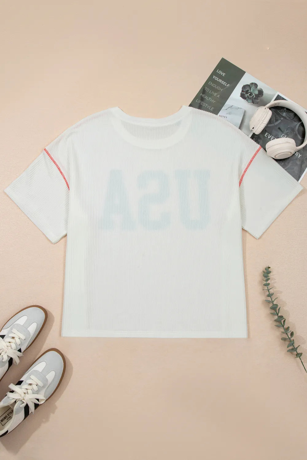 USA Summer Days Plus Size Ribbed Tee