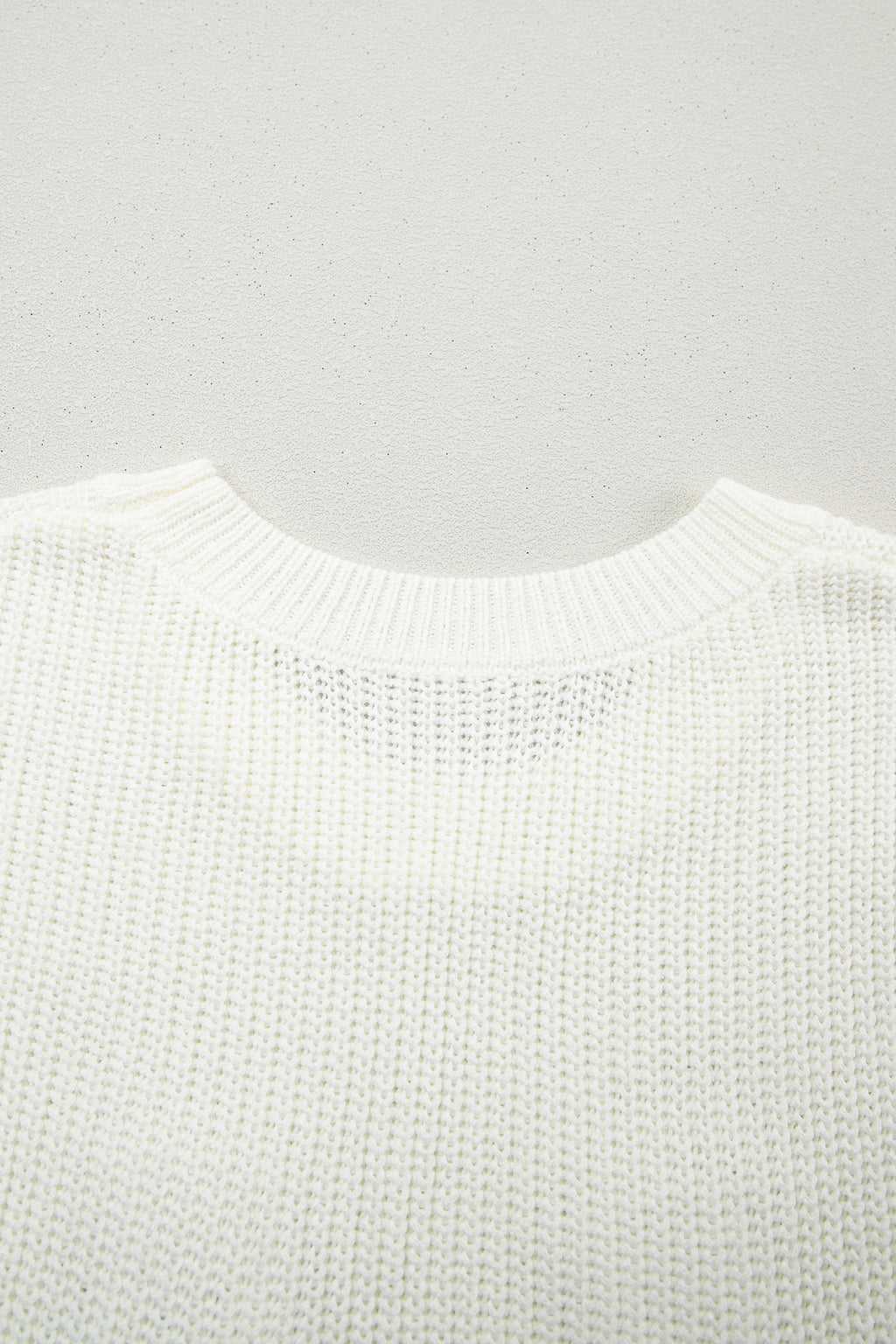 Turquoise Crochet Horseshoe Short Sleeve Knit Sweater