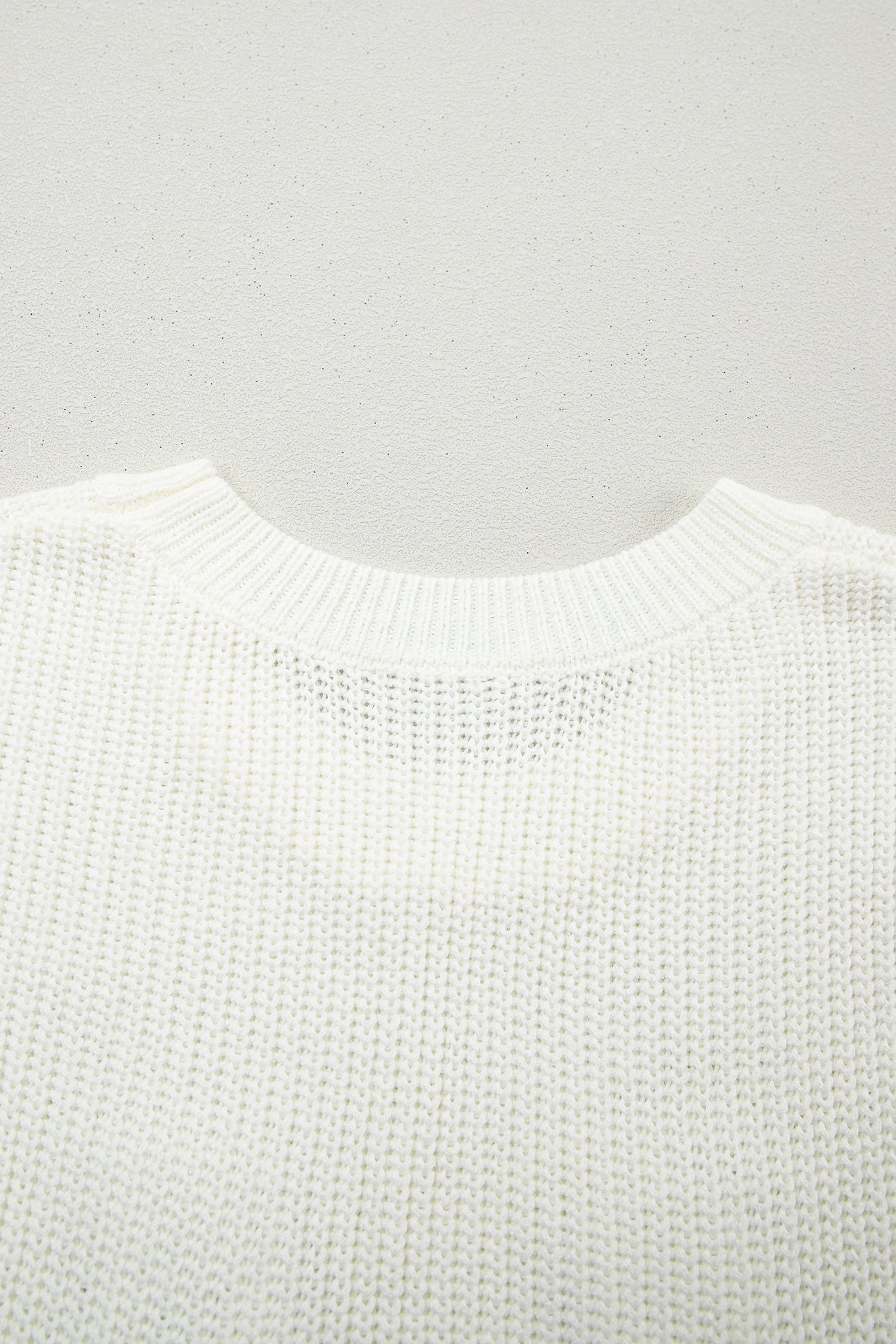 Turquoise Crochet Horseshoe Short Sleeve Knit Sweater