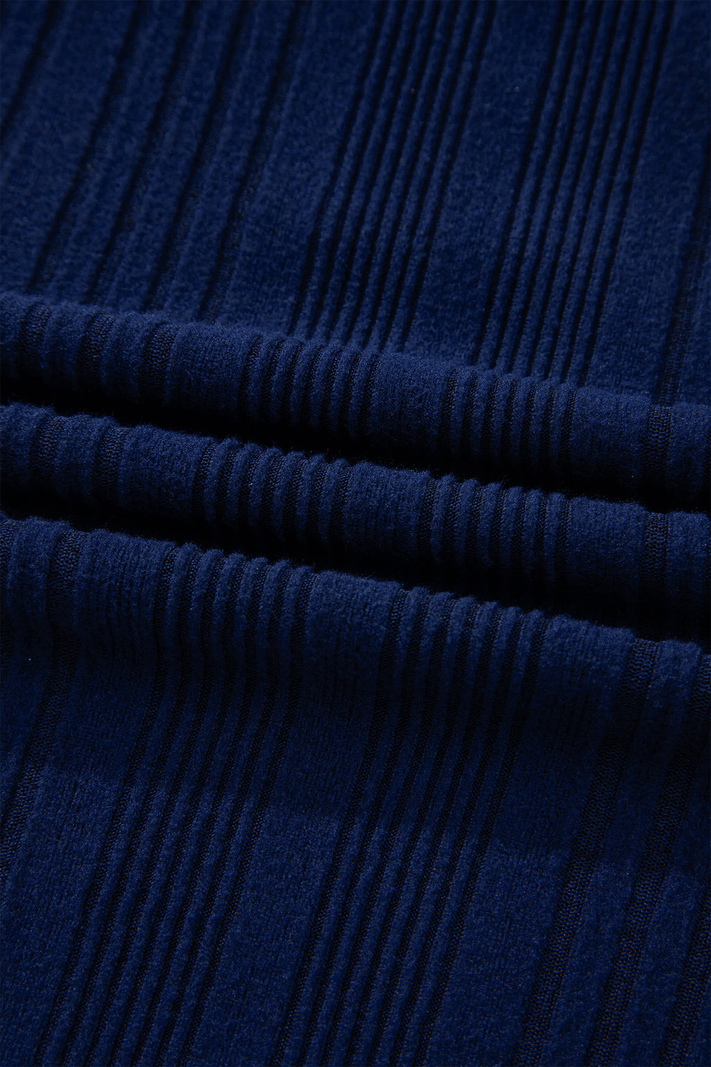 Dirty blue Polka Dot Trimmed V Neck Bow Tie Textured Ribbed Top