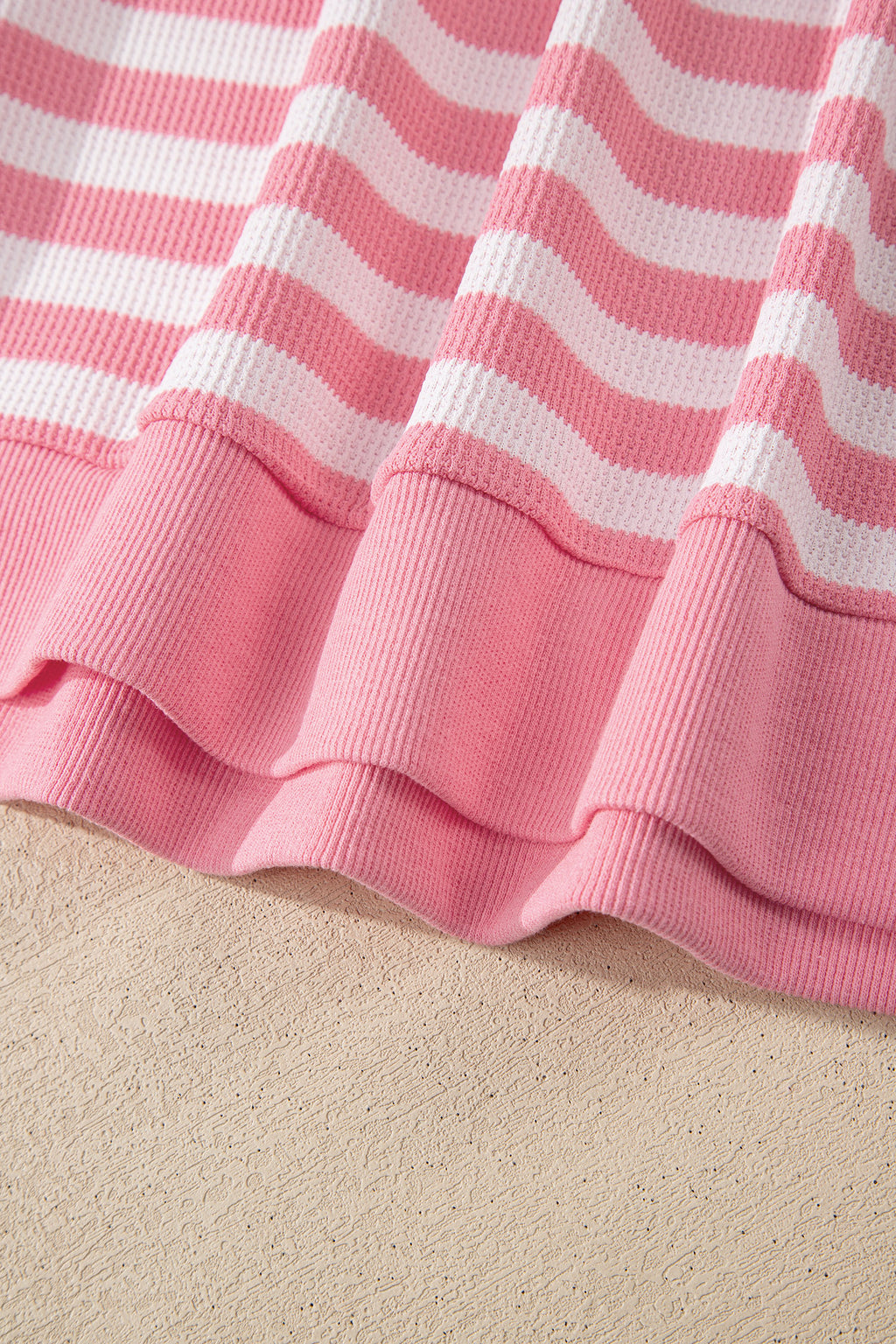 Red Stripe Puff Short Sleeve T Shirt Matching Shorts Set