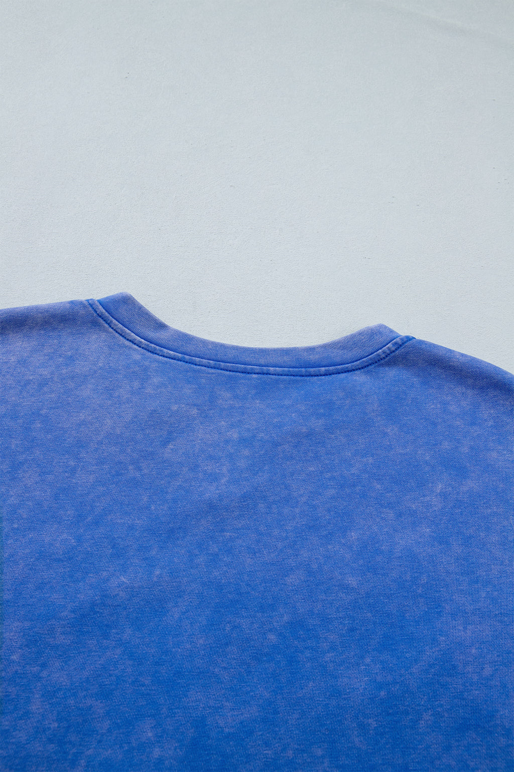 White Patriot Star Patched Notched Neck Mineral Washed Tee
