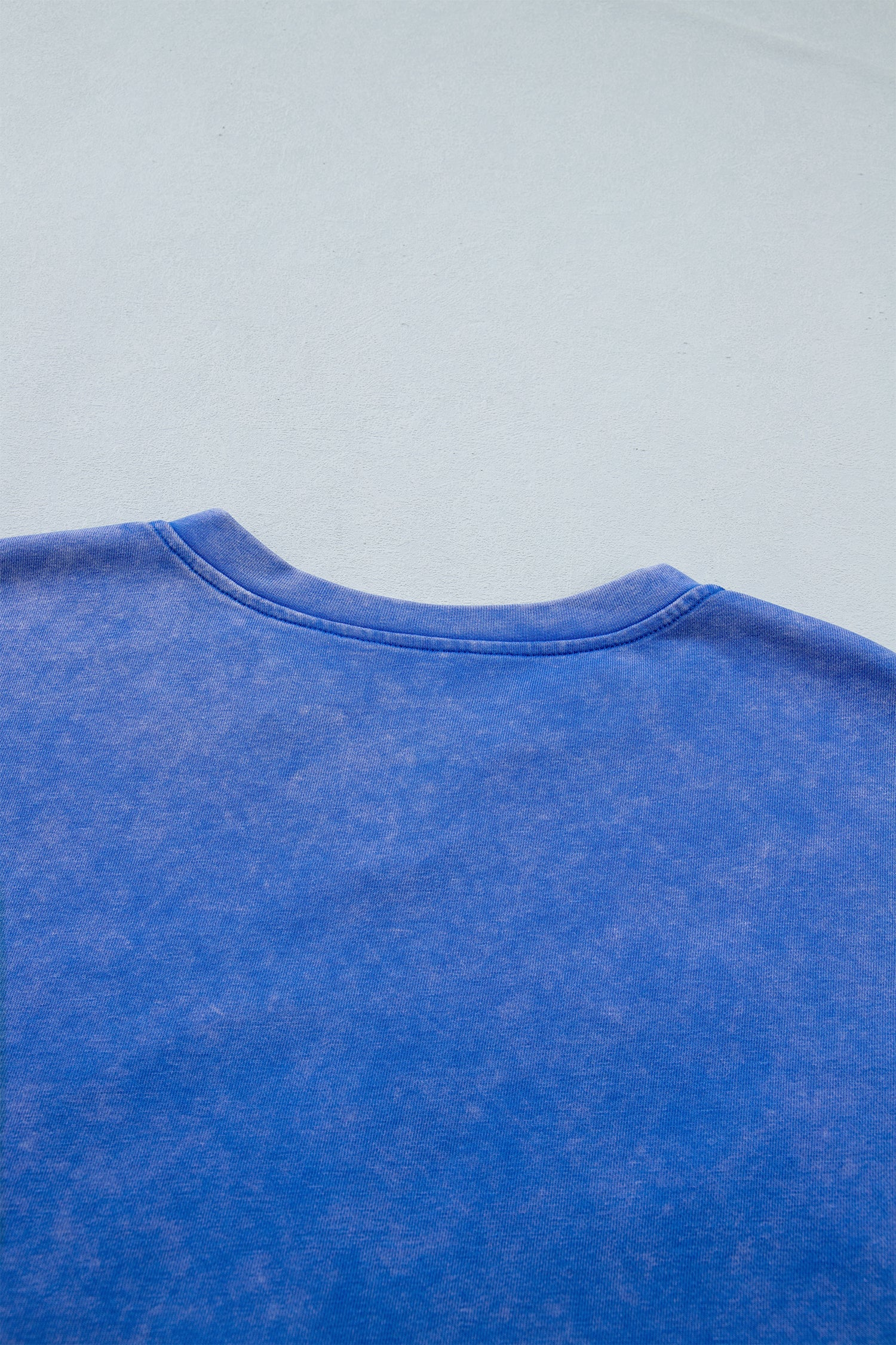 White Patriot Star Patched Notched Neck Mineral Washed Tee