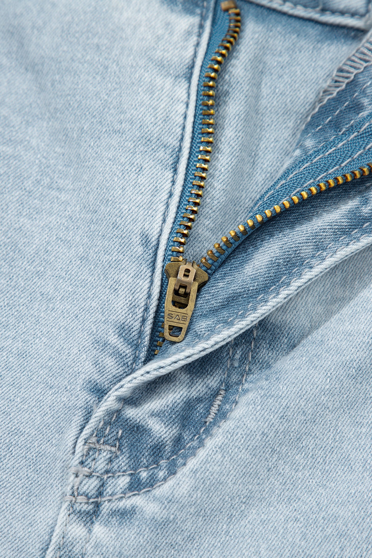 Beau Blue Frayed Cropped Straight Jeans