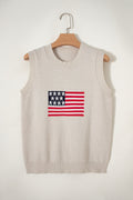 Parchment American Flag Sleeveless Sweater